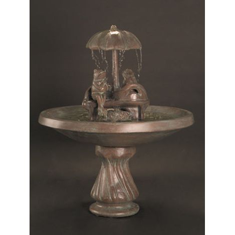 Frogs on Love Seat Fountain in Cast Stone - Fiore Stone 514-F36 - Majestic Fountains and More