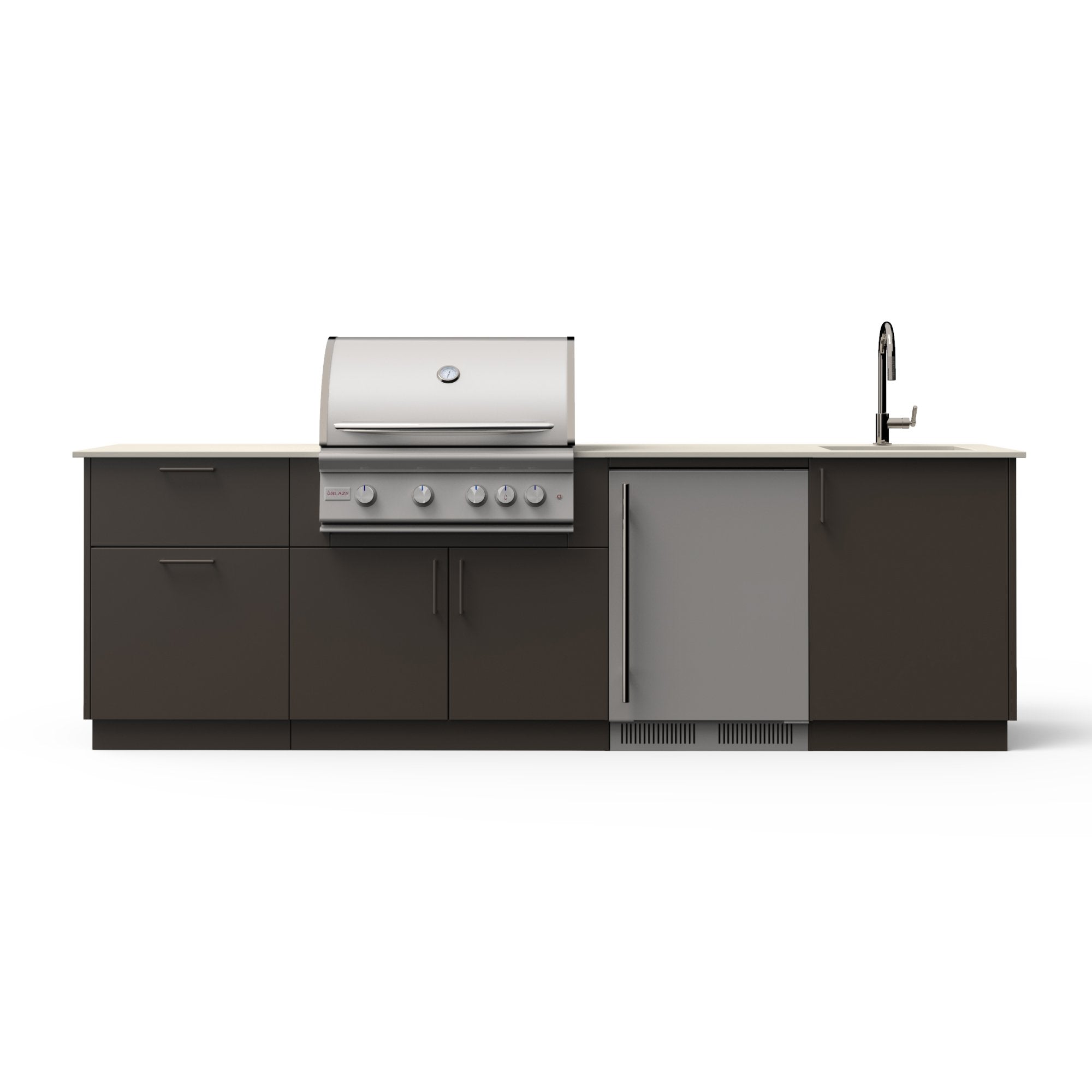 Blaze Golden Hour outdoor kitchen island in Danae finish
