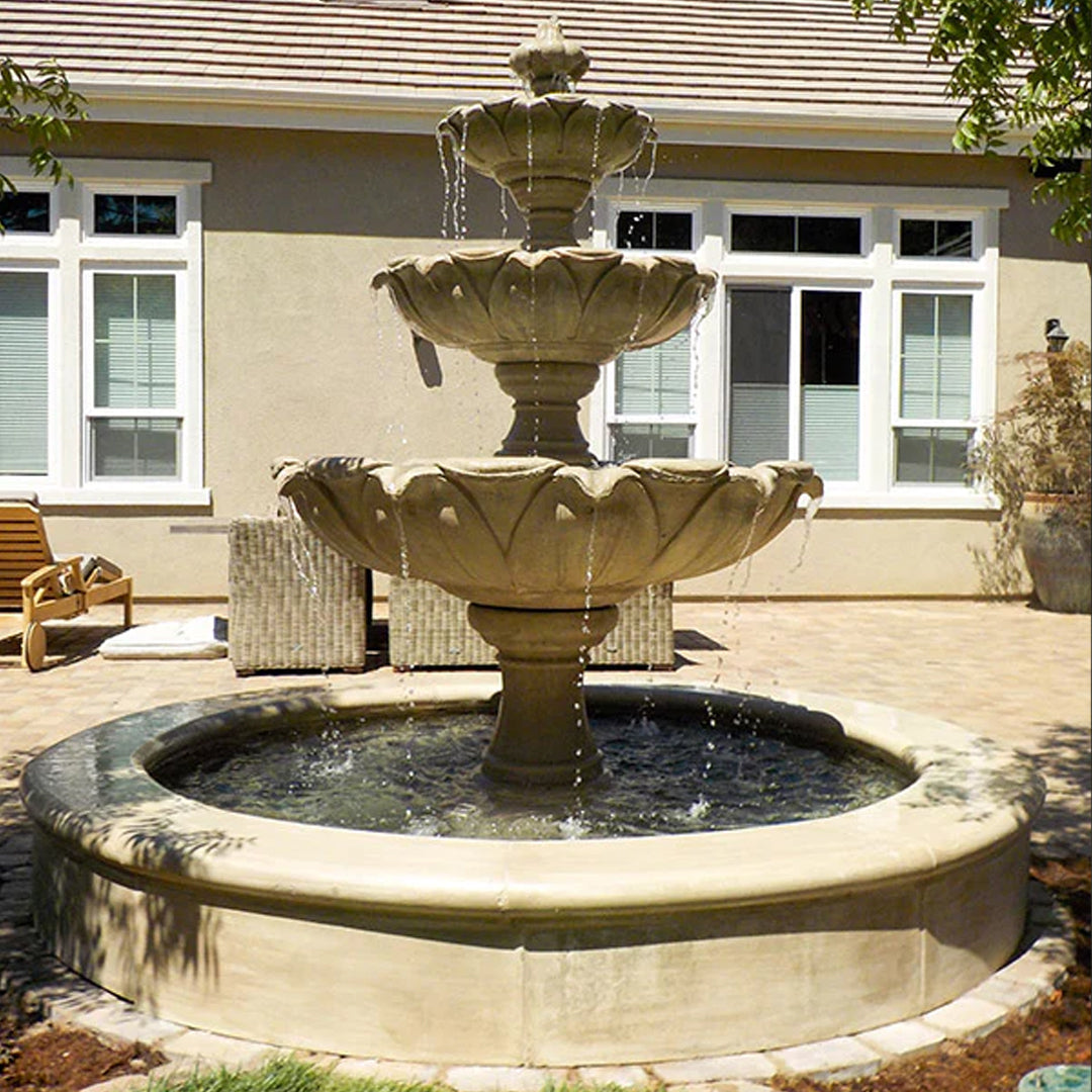 Gardenia Concrete 3 Tier - Outdoor Courtyard Fountain - 1213 & 1807