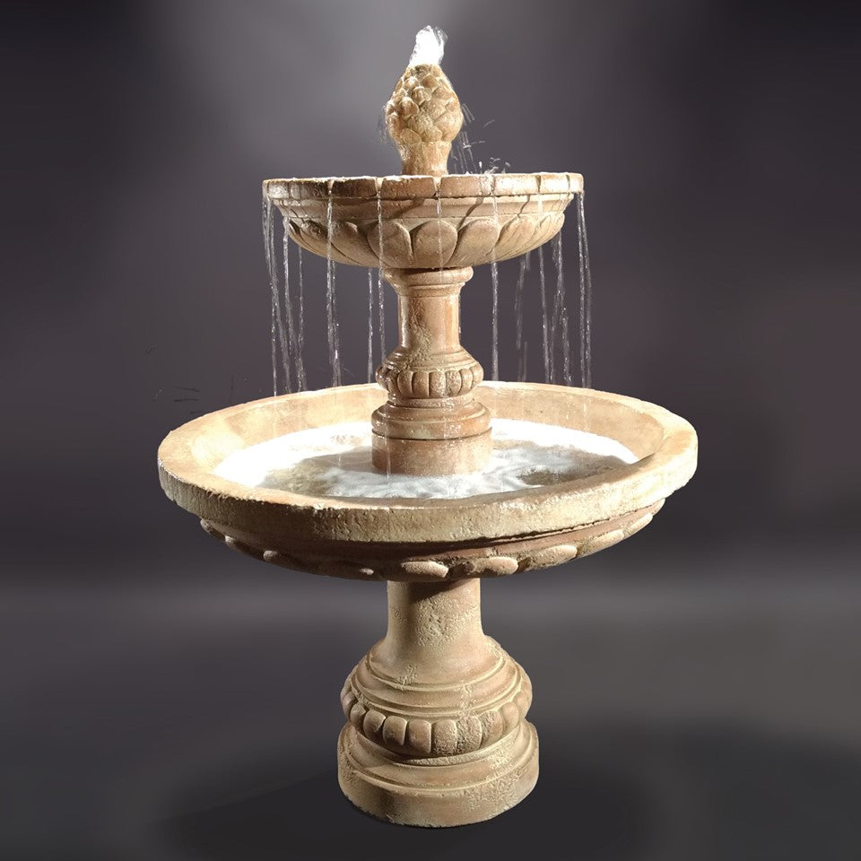Geneva 2 Tier Fountain in Cast Stone - Fiore Stone LG164-FT2 - Majestic Fountains and More