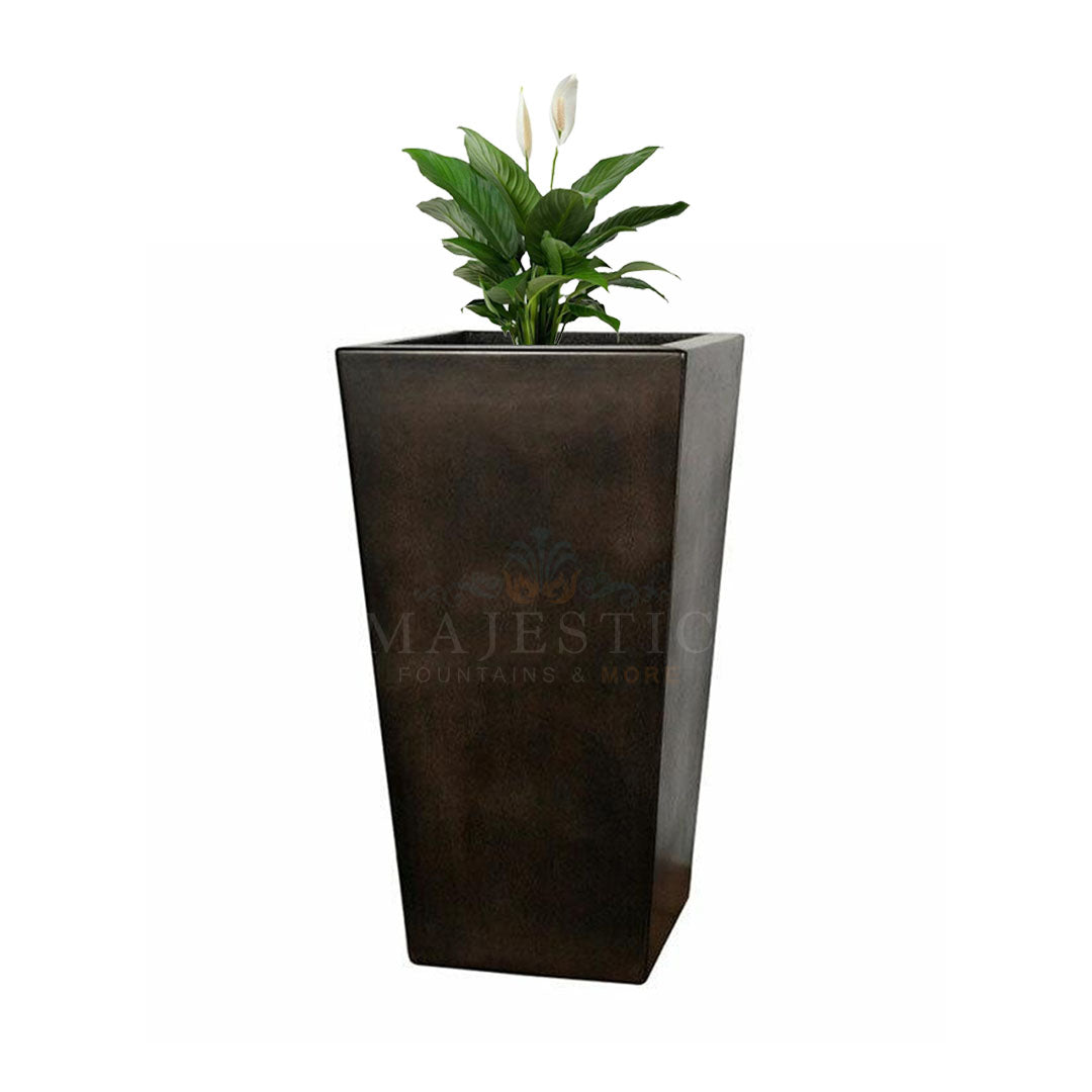 long square plant pots Geo Slender Square Vase Planter — Majestic Fountains and More