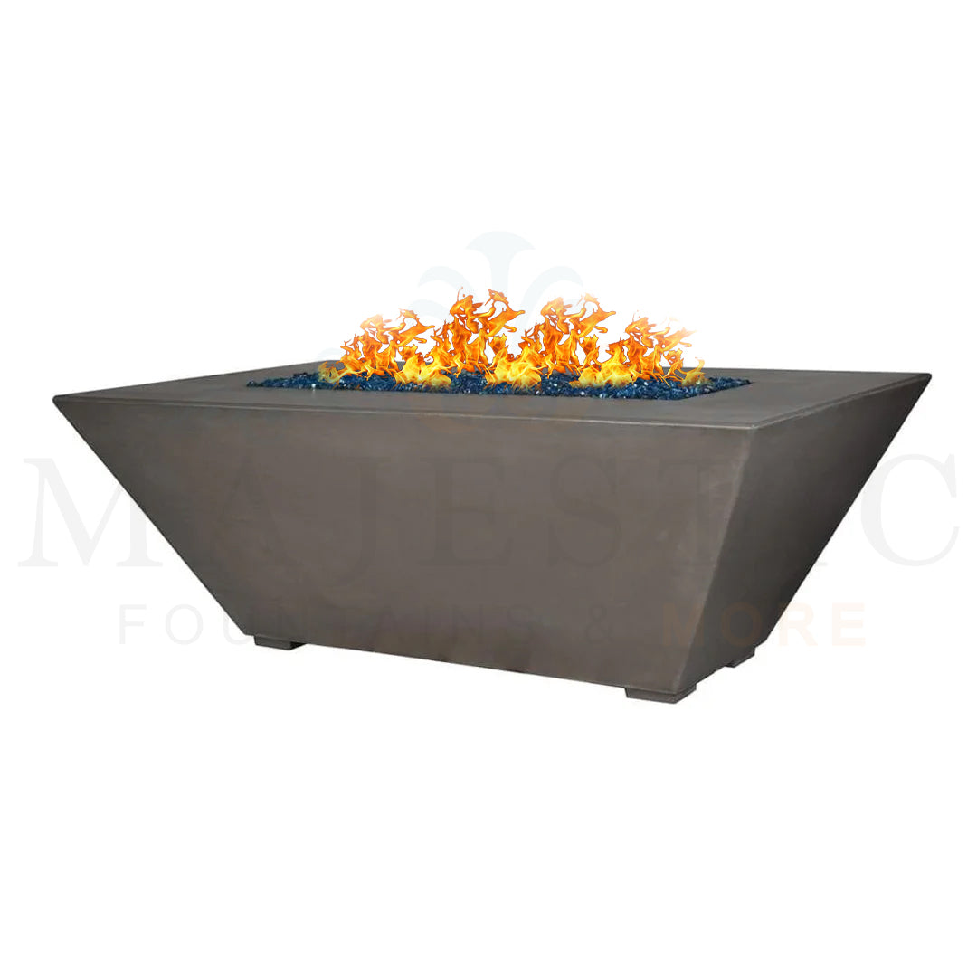 Geo Rectangle Fire Table in GFRC Concrete by Archpot - Majestic Fountains