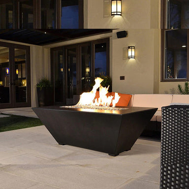 Geo Rectangle Fire Table in GFRC Concrete by Archpot - Majestic Fountains and More