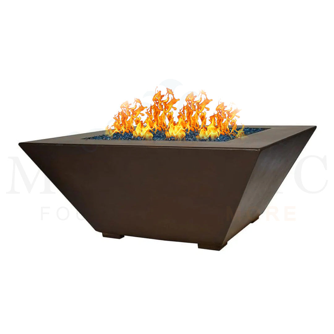 Geo Square Fire Table in GFRC Concrete by Archpot - Majestic Fountains