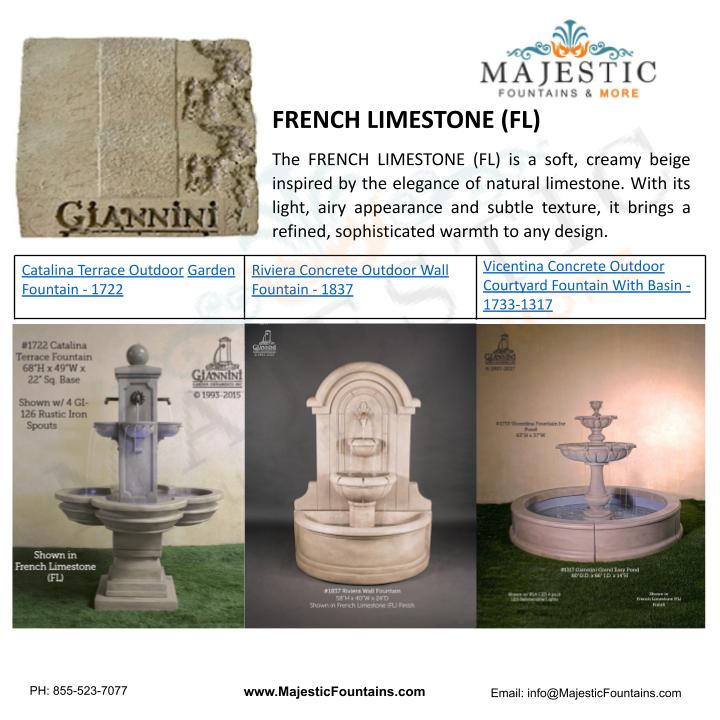 Giannini Garden French Limestone Finish - Majestic Fountains