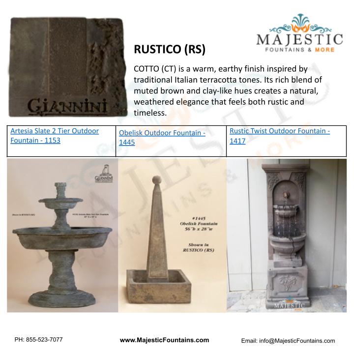 Giannini Garden Rustico Finish - Majestic Fountains