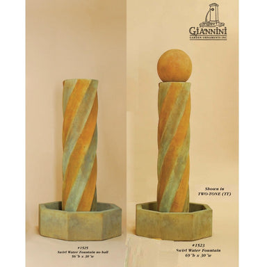 Giannini Garden Swirl Water Fountain - 1525 & 1523 - Majestic Fountains and More