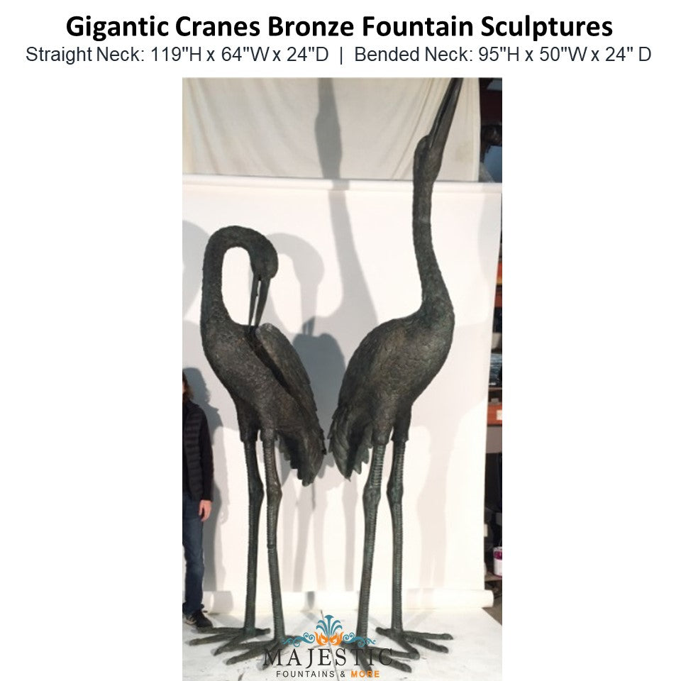 Gigantic Cranes Bronze Fountain Sculptures - Majestic Fountains and More