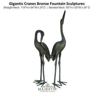 Gigantic Cranes Bronze Fountain Sculptures - Majestic Fountains and More