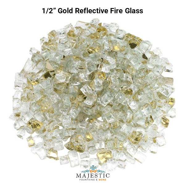Gold Reflective Fire Glass - Majestic Fountains.