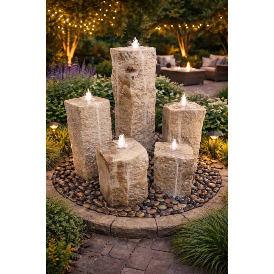 Golden Onyx Five Peak Fountain Kit - Complete Fountain Kit