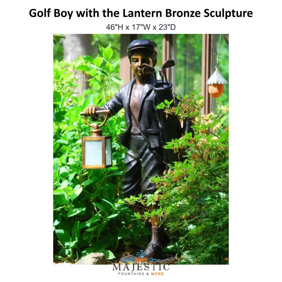 Golf Boy with the Lantern Bronze Sculpture