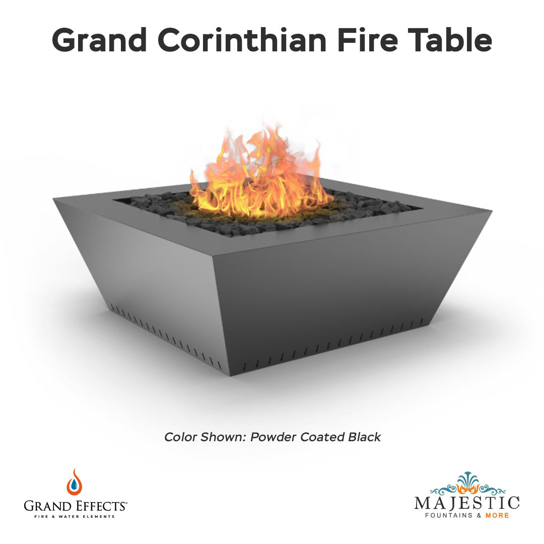 Grand Corinthian Fire Table in Powder Coated - Majestic Fountains