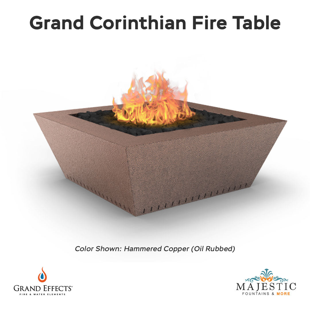 Grand Corinthian Fire Table Metal - Majestic Fountains
