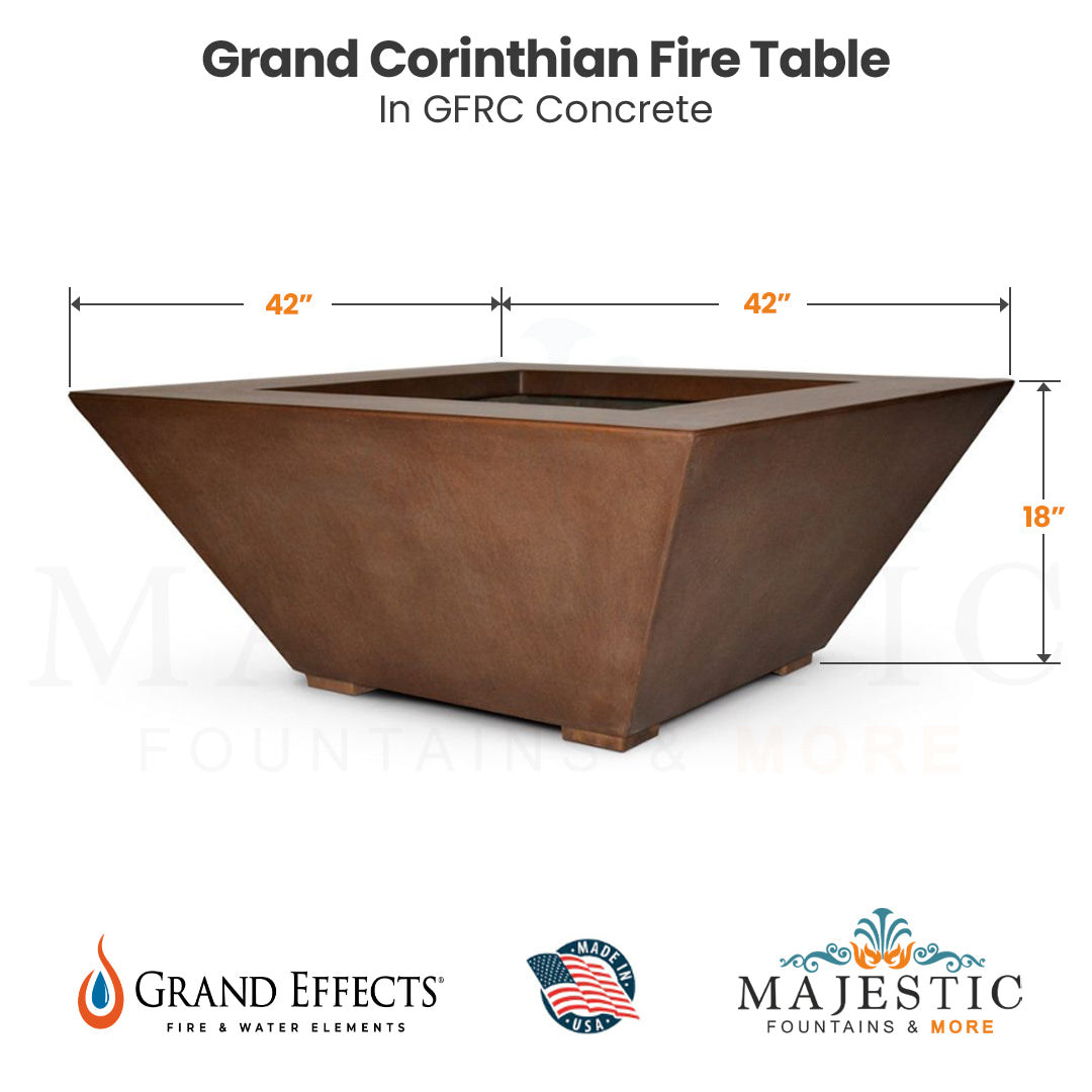 Grand Corinthian Fire Table - Majestic Fountains