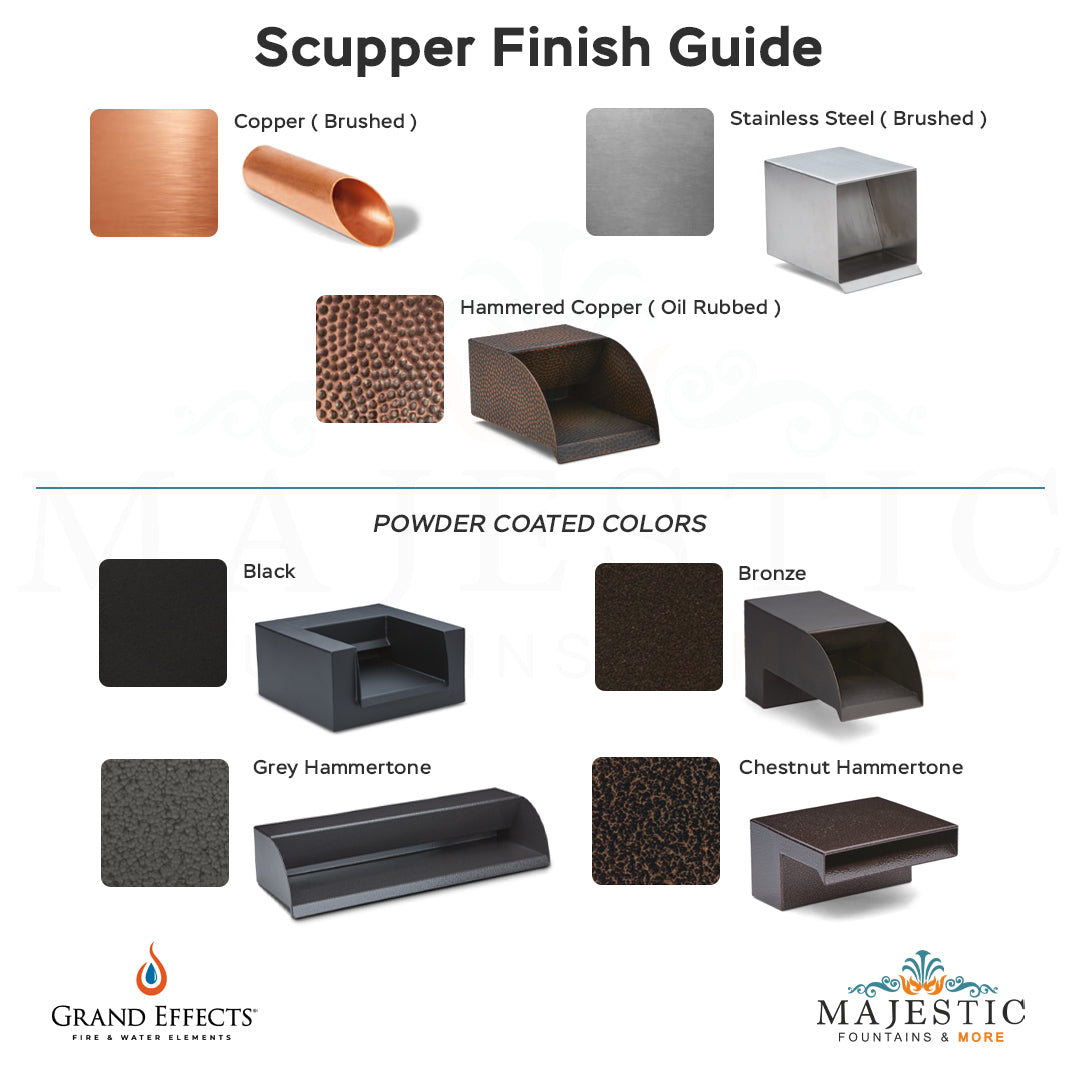 Grand Effects Scupper Finish Guide -All at Majestic Fountains