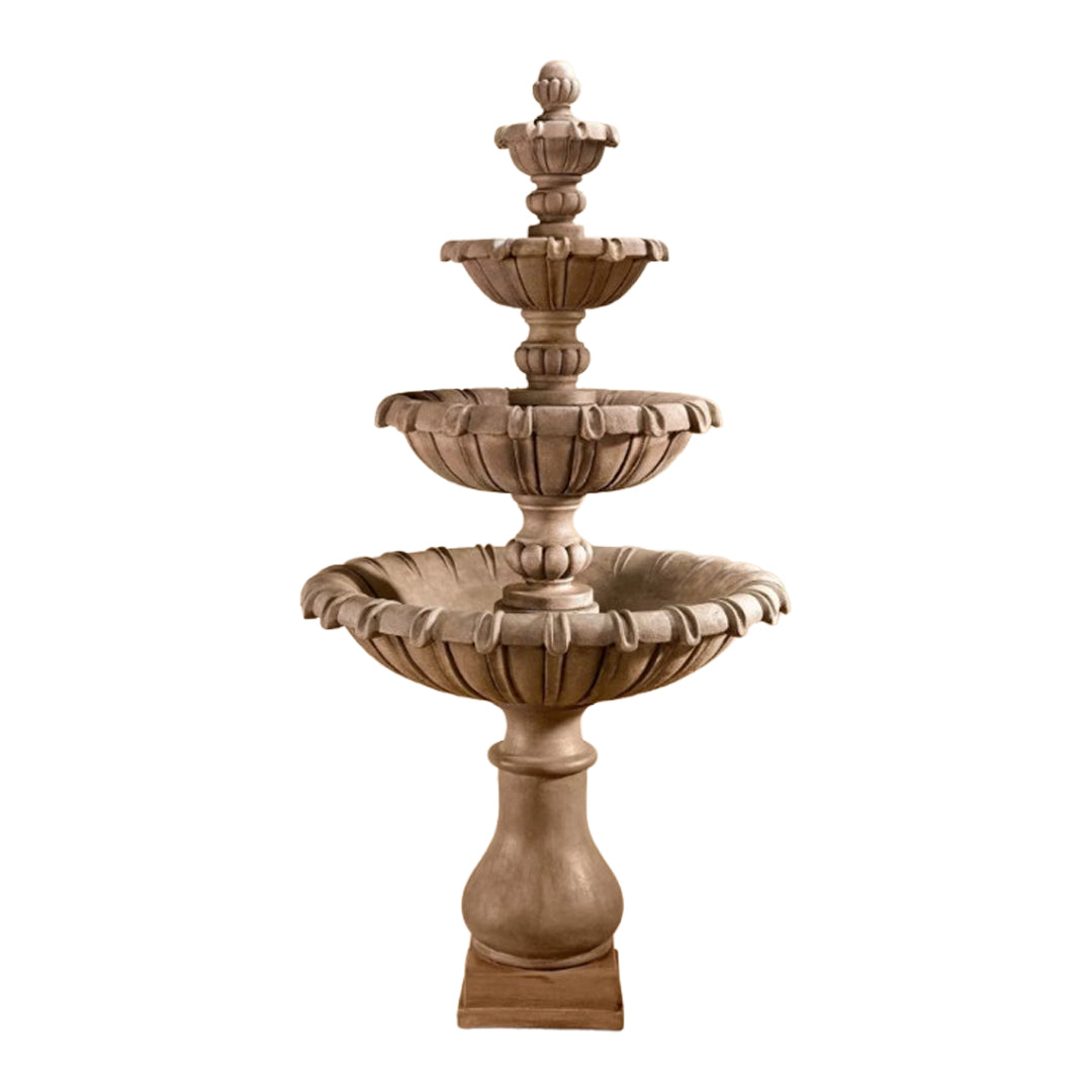 Grand Chateau Concrete 4 Tier - Outdoor Courtyard Fountain - 1694 - Majestic Fountains