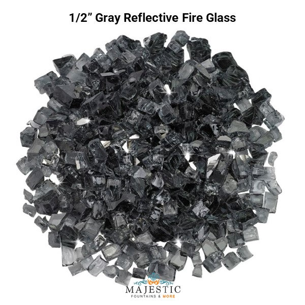 Gray Reflective Fire Glass - Majestic Fountains.