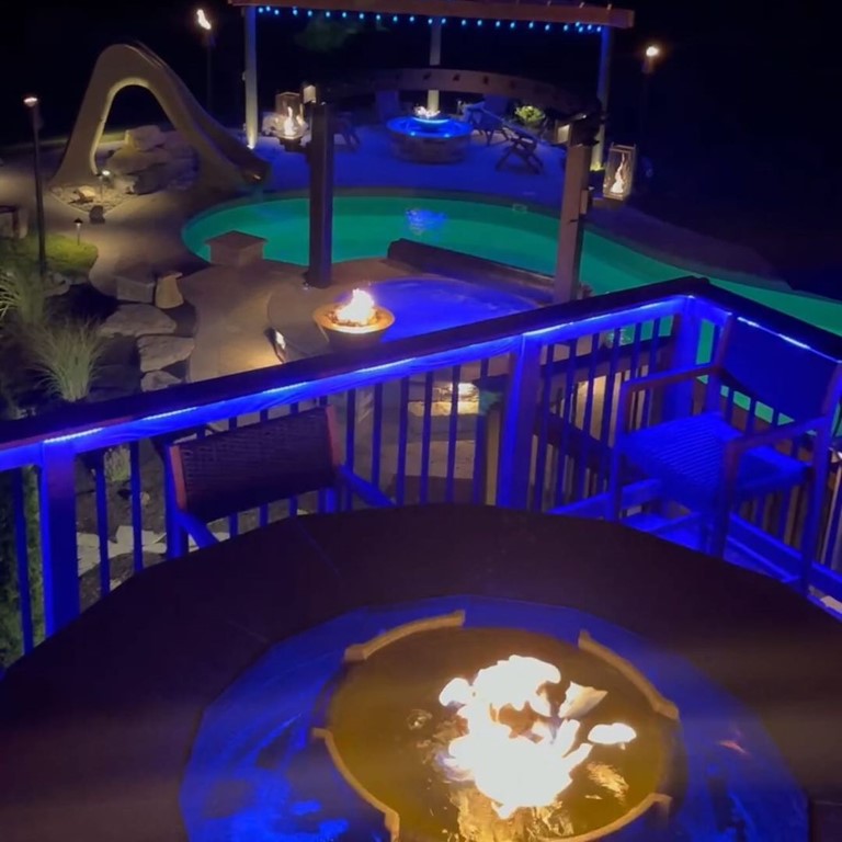H2Onfire 4 Scupper GFRC Fire and Water Bowl by HPC - Majestic Fountains and More