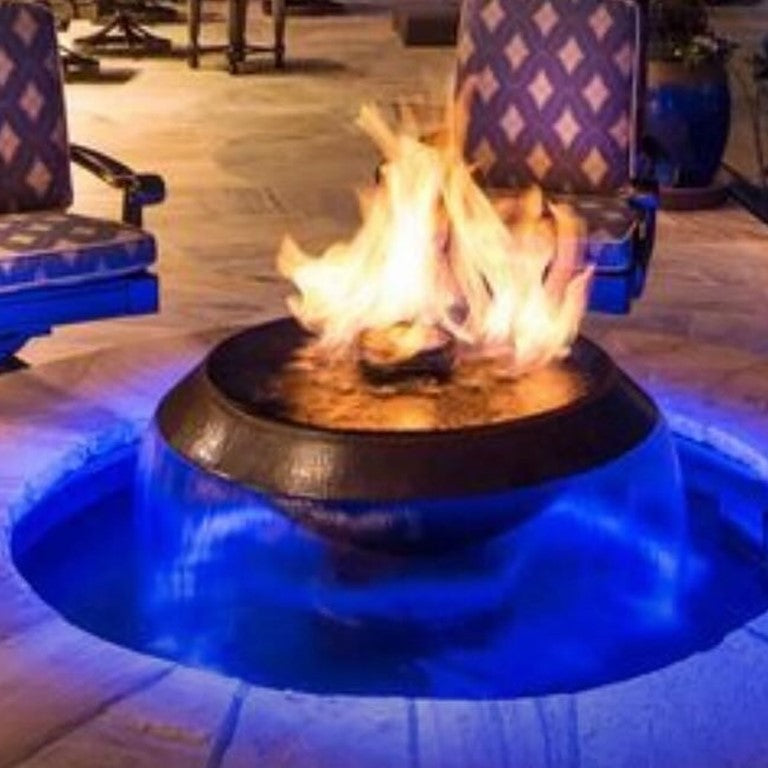 H2Onfire Hammered Copper Fire and Water Bowl by HPC - Majestic Fountains and More.