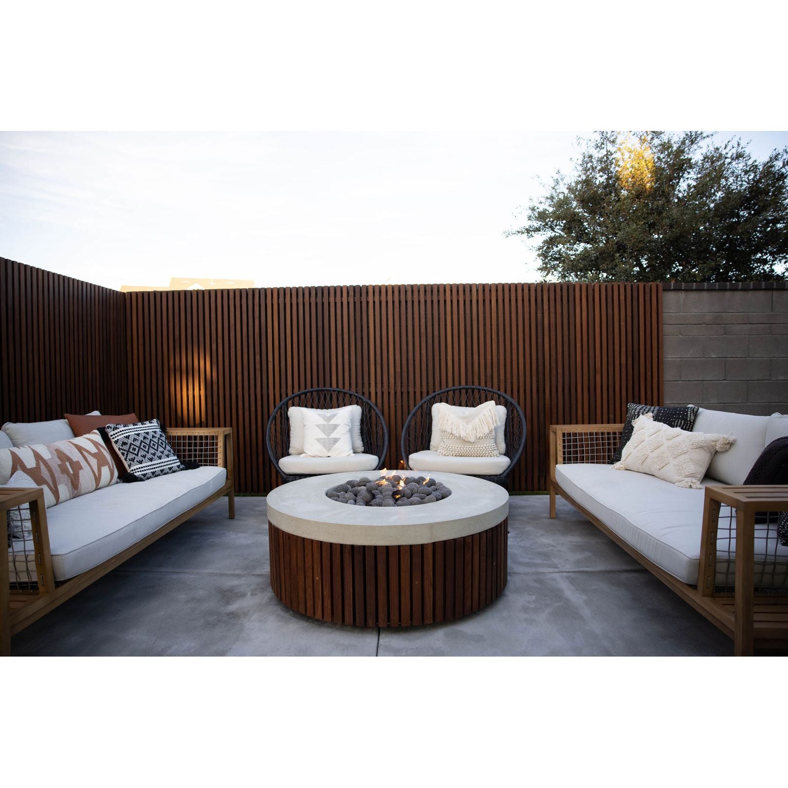 Hampton Fire Table with GFRC Top and Wood Base by Prism Hardscapes -  Majestic Fountains