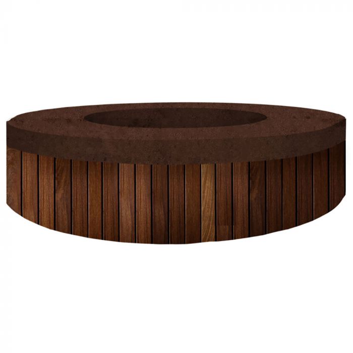 Hampton Fire Table with GFRC Top and Wood Base by Prism Hardscapes - Majestic Fountains and More