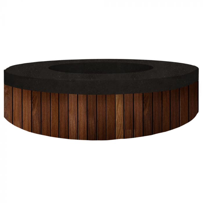 Hampton Fire Table with GFRC Top and Wood Base by Prism Hardscapes - Majestic Fountains and More