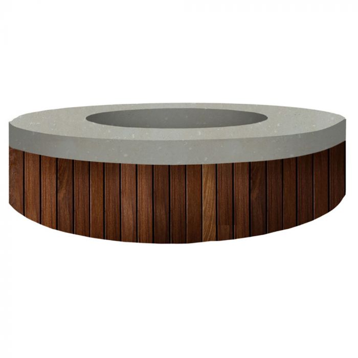 Hampton Fire Table with GFRC Top and Wood Base by Prism Hardscapes - Majestic Fountains and More