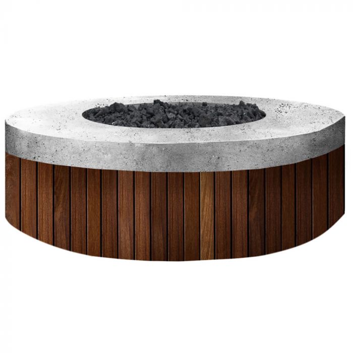 Hampton Fire Table with GFRC Top and Wood Base by Prism Hardscapes - Majestic Fountains and More