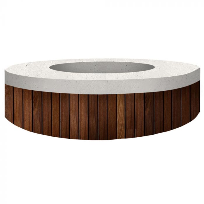 Hampton Fire Table with GFRC Top and Wood Base by Prism Hardscapes - Majestic Fountains and More
