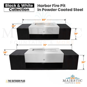 Harbor Fire Pit in Powder Coated Steel Sze - Majestic Fountains