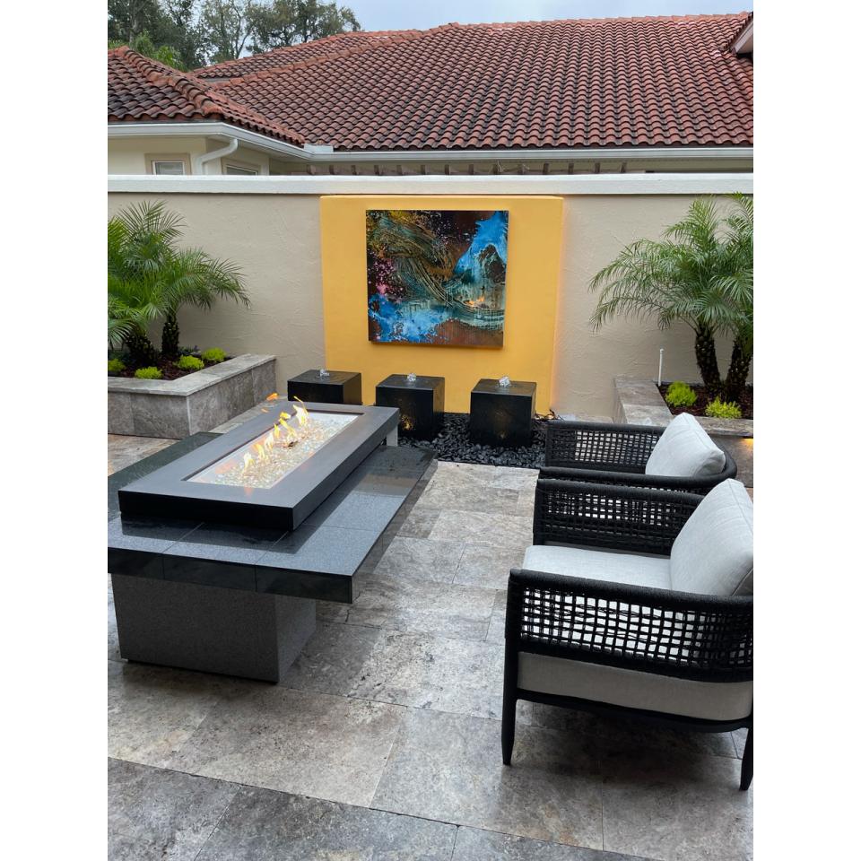 Heiho Square Basalt Fountain Kit - 18"L x 18"W x 18"H