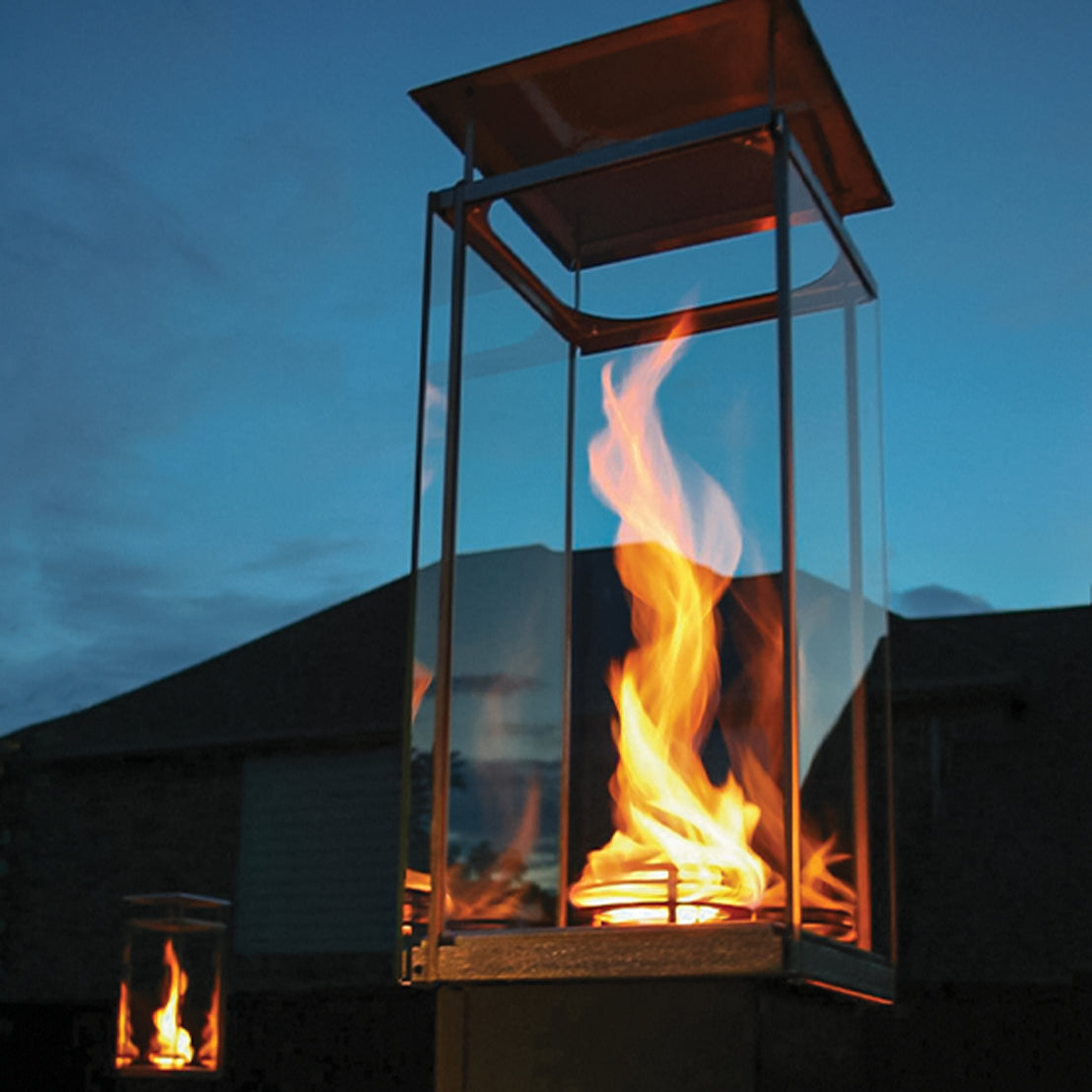 Helix Fire Torch Column Mount by Grand Effects - Majestic Fountains