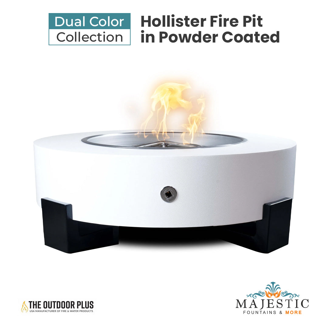 Hollister-Fire-Pit-Powder-Coat-White-Majestic Fountains and More