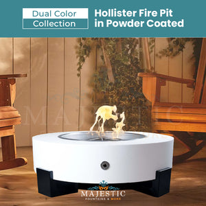 Hollister-Fire-Pit-Powder-Coat-White-Majestic Fountains and More
