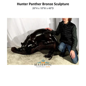 Hunter Panther Bronze Sculpture - Majestic Fountains & More