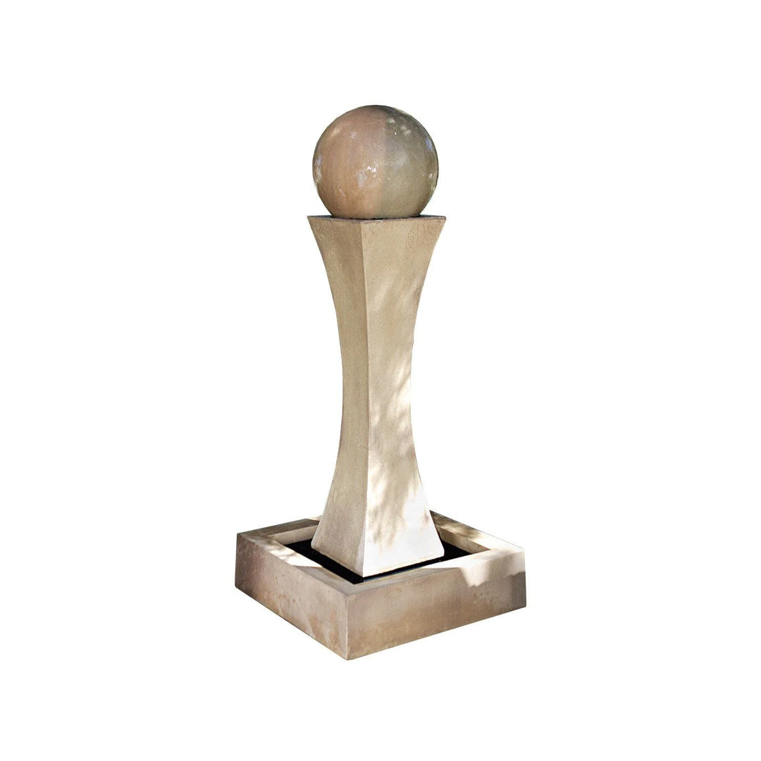I Fountain w Ball in GFRC- 6 FT Tall by Gist G-IIIF-B - Majestic Fountains