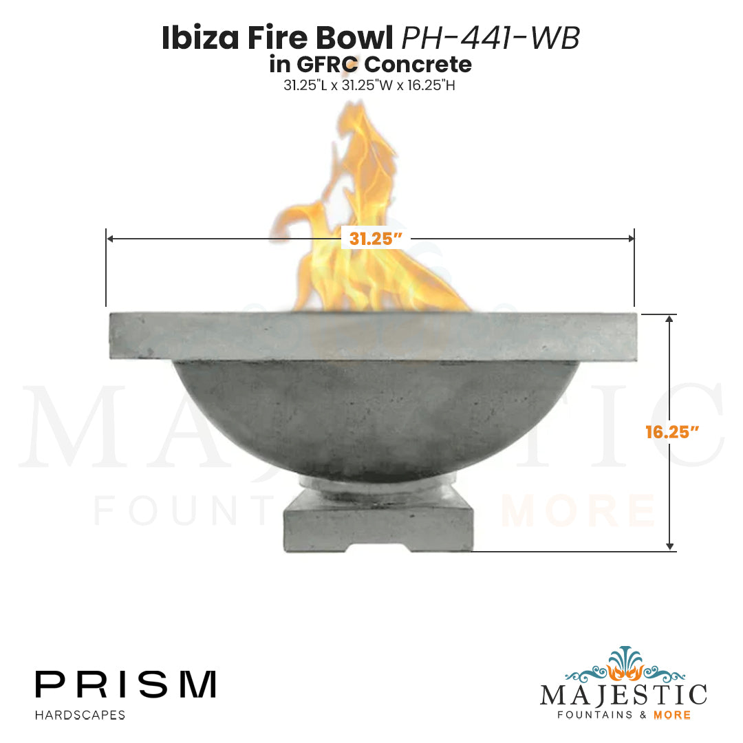 Ibiza Fire Bowl PH-441-FB in GFRC Size  - Majestic Fountains
