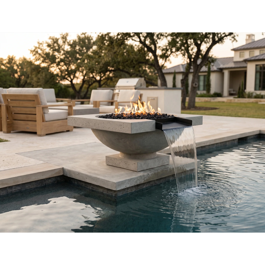 Ibiza Fire & Water Bowl PH-441-FWB in GFRC - Majestic Fountains