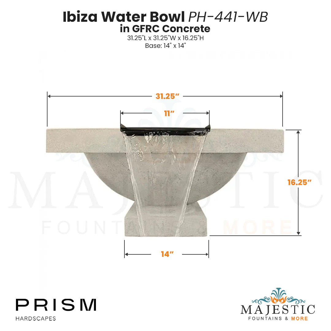 Ibiza Water Bowl PH-441-WB in GFRC Size - Majestic Fountains