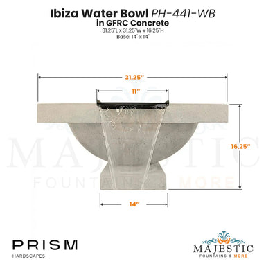Ibiza Water Bowl PH-441-WB in GFRC Size - Majestic Fountains