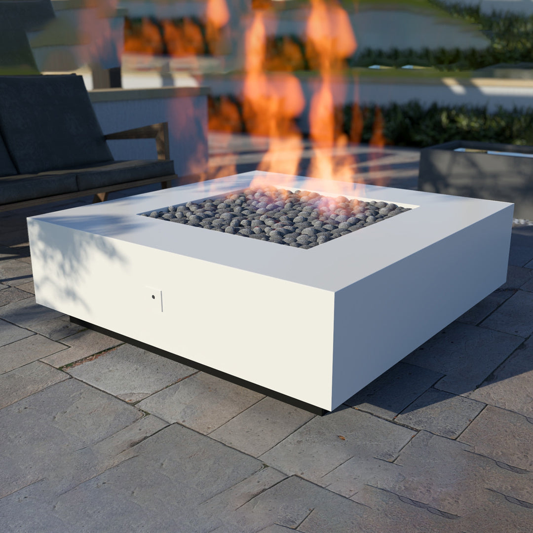 Ignis-T Fire Pit Table in Dual Colored Powder Coated Aluminum - Majestic Fountains