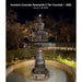 Immanis Concrete Newcastle 3 Tier Outdoor Garden Fountain - 1685 in iron finish with water flowing in a night garden