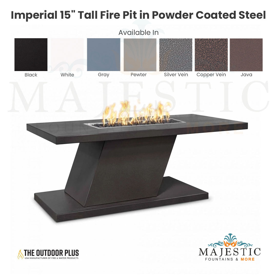 Imperial 15 Tall Fire Pit in Powder Coated Steel - Majestic Fountains and More