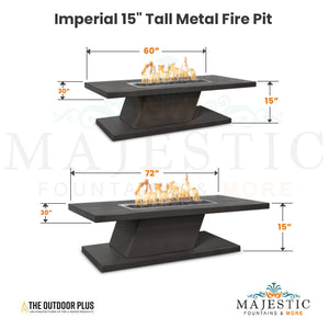 Imperial 15 Tall Metal Fire Pit Size - Majestic Fountains and More