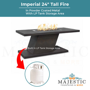 Imperial 24 Tall Fire Pit in Powder Coated Metal - Majestic Fountains