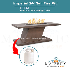Imperial 24 Tall Metal Fire Pit - Majestic Fountains