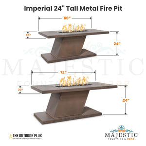 Imperial 24 Tall Metal Fire Pit Size - Majestic Fountains and More