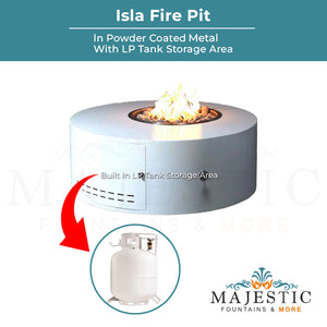 Isla Fire Pit in Powder Coated Metal - Majestic Fountains