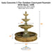 Isola Concrete 3 Tier Outdoor Courtyard Fountain With Basin -1295   - Majestic Fountains